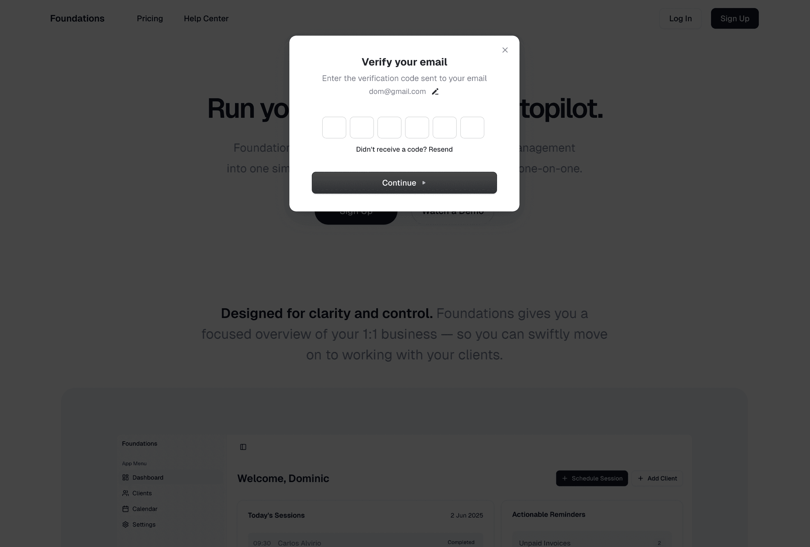 Verify email