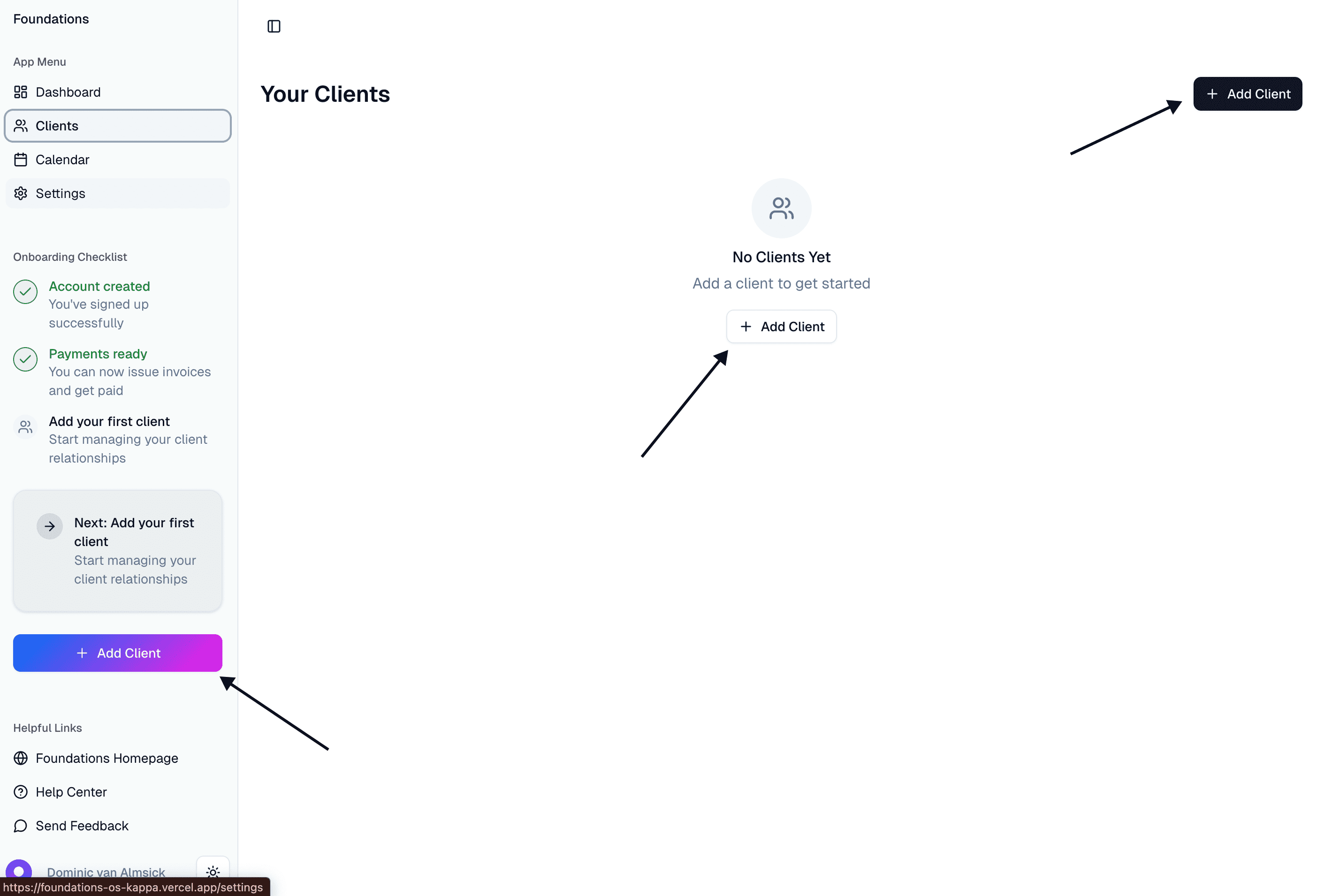 Add first client