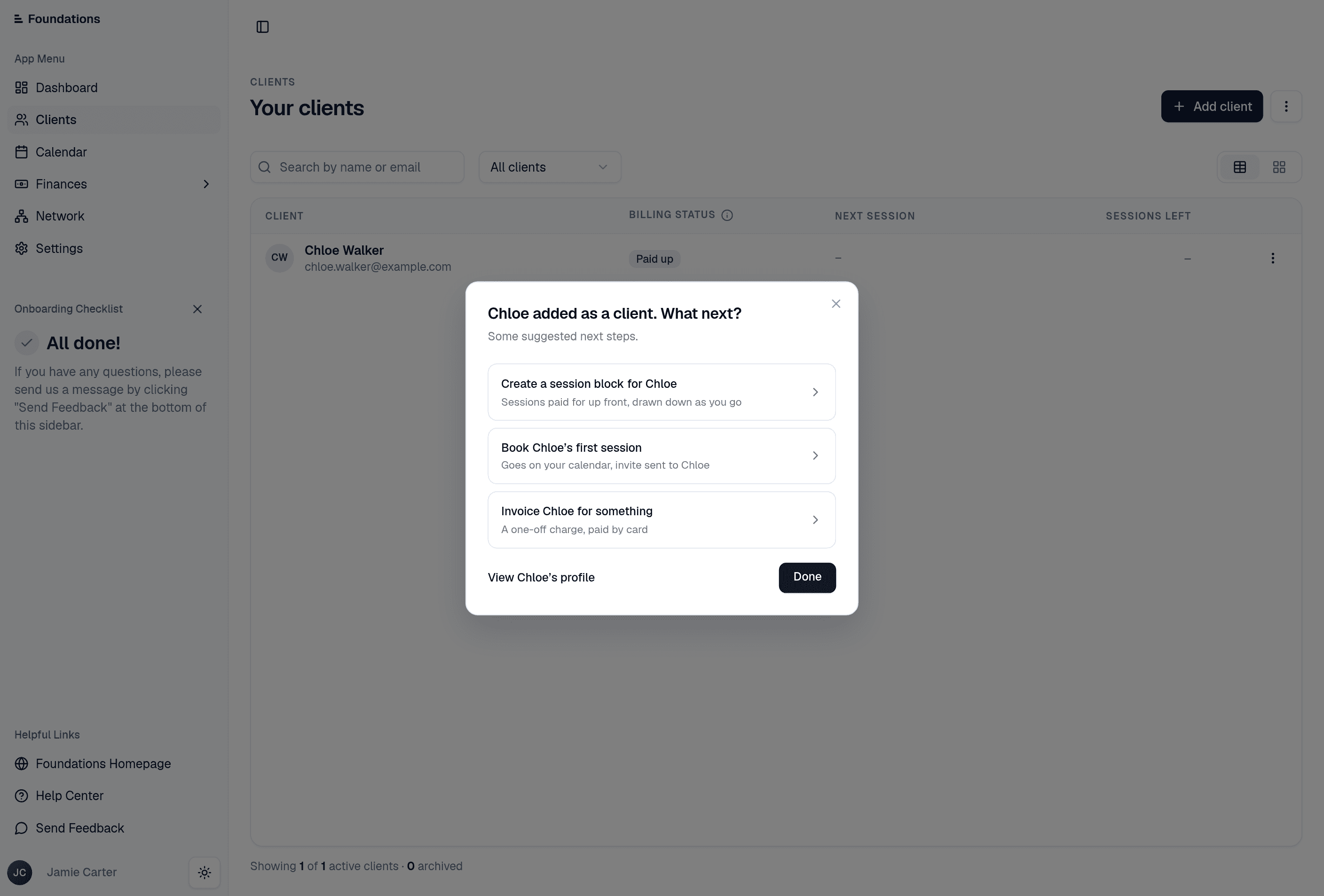 Client added
