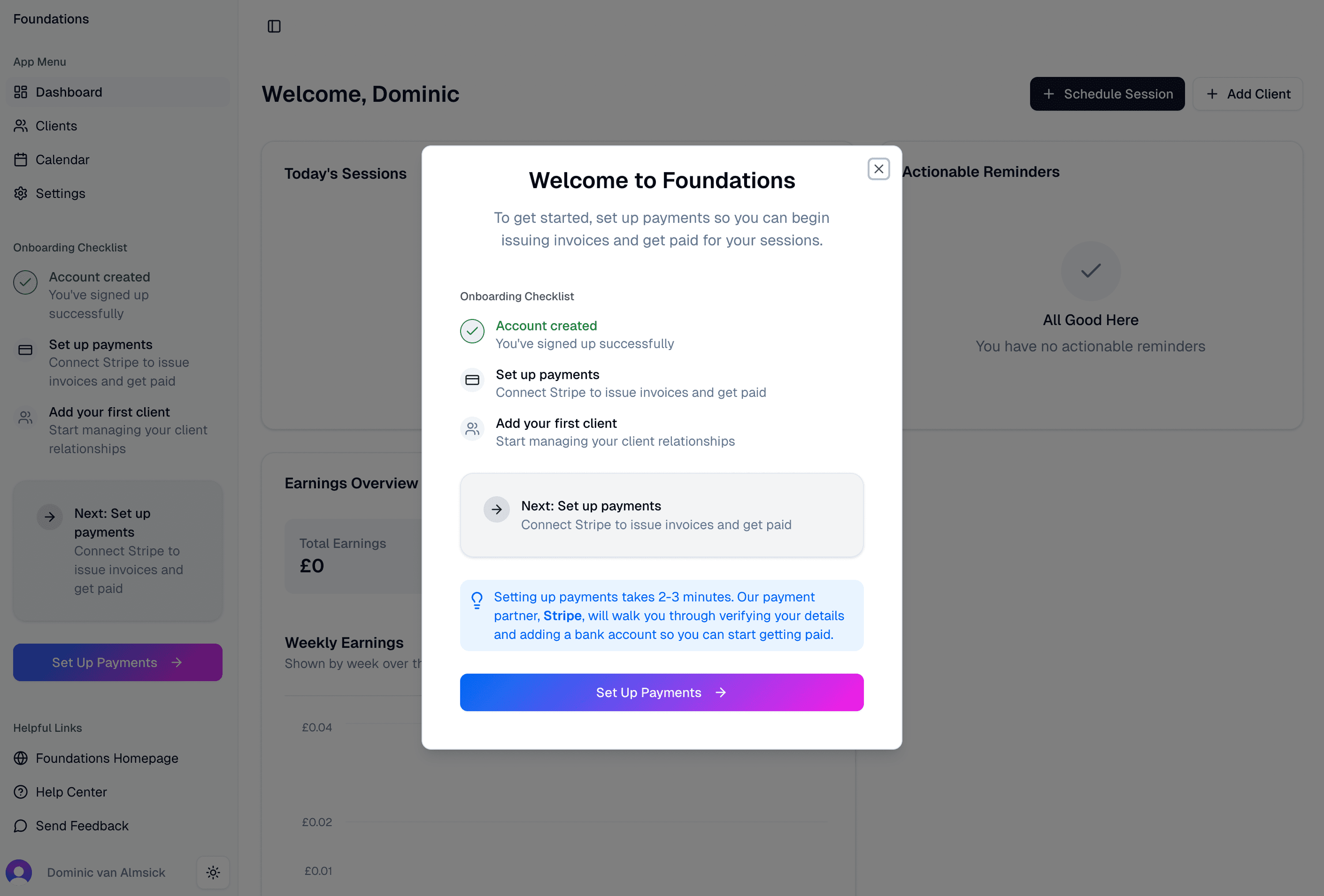 Onboarding step 1
