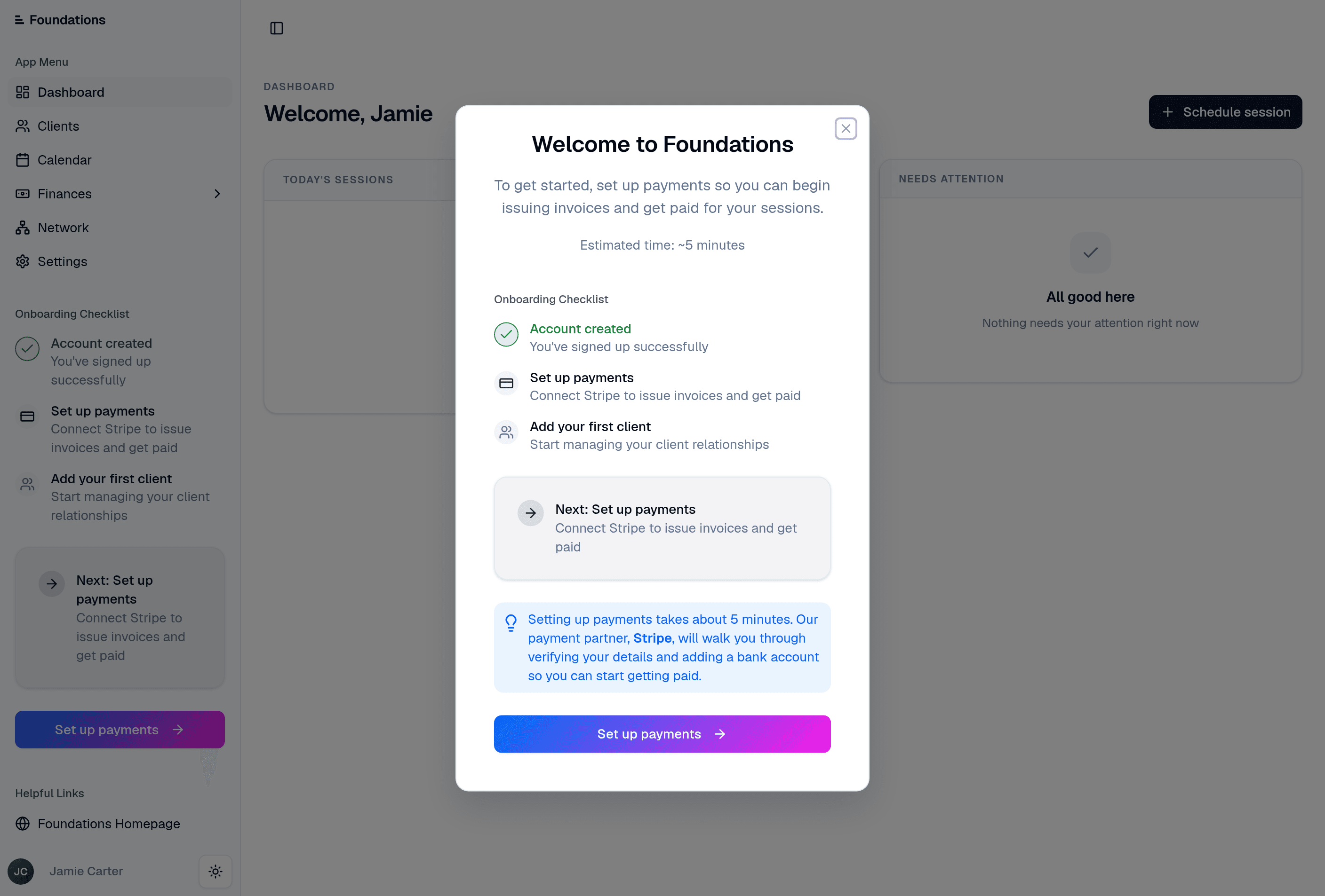 Onboarding step 1