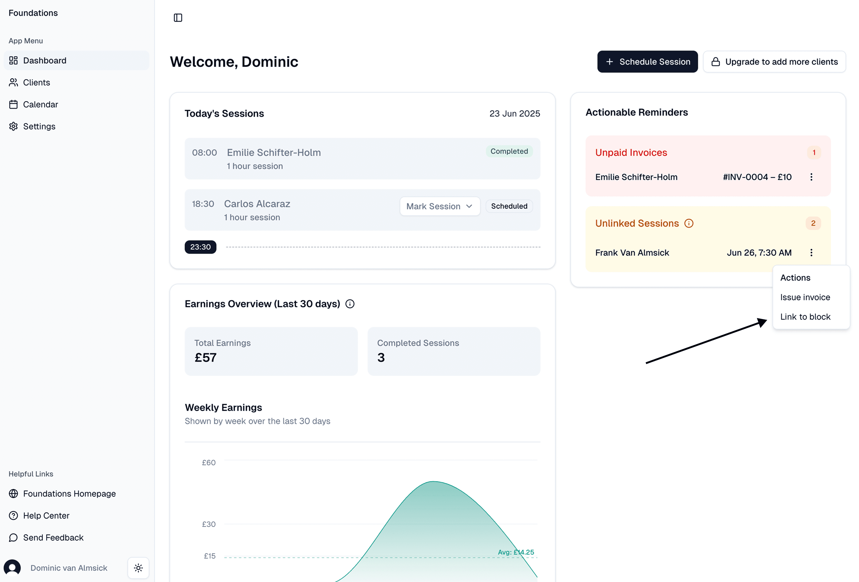 Actionable reminders